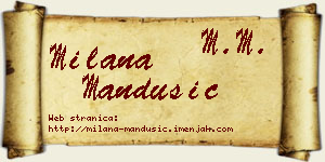 Milana Mandušić vizit kartica